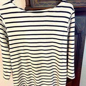 L. L. Bean XL black and white striped knit shirt.